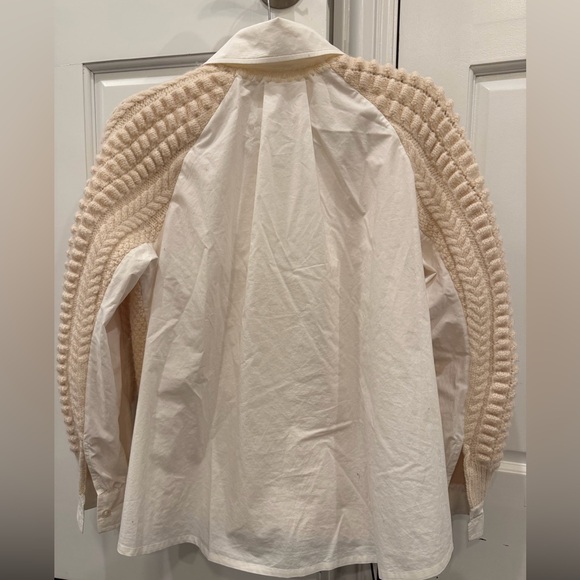 Sea Ivory Cable Knit Crewneck Sweater - Picture 2 of 5